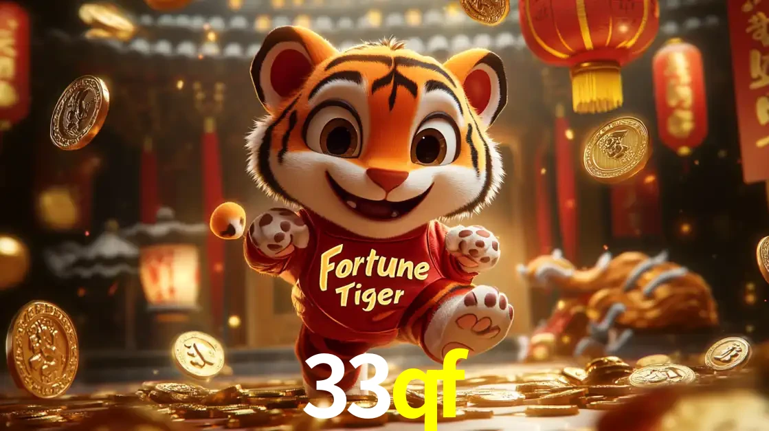 O alegre personagem do Fortune Tiger correndo sobre um caminho de moedas de ouro, simbolizando os grandes prêmios e a diversão do popular jogo de slot do 33qf.